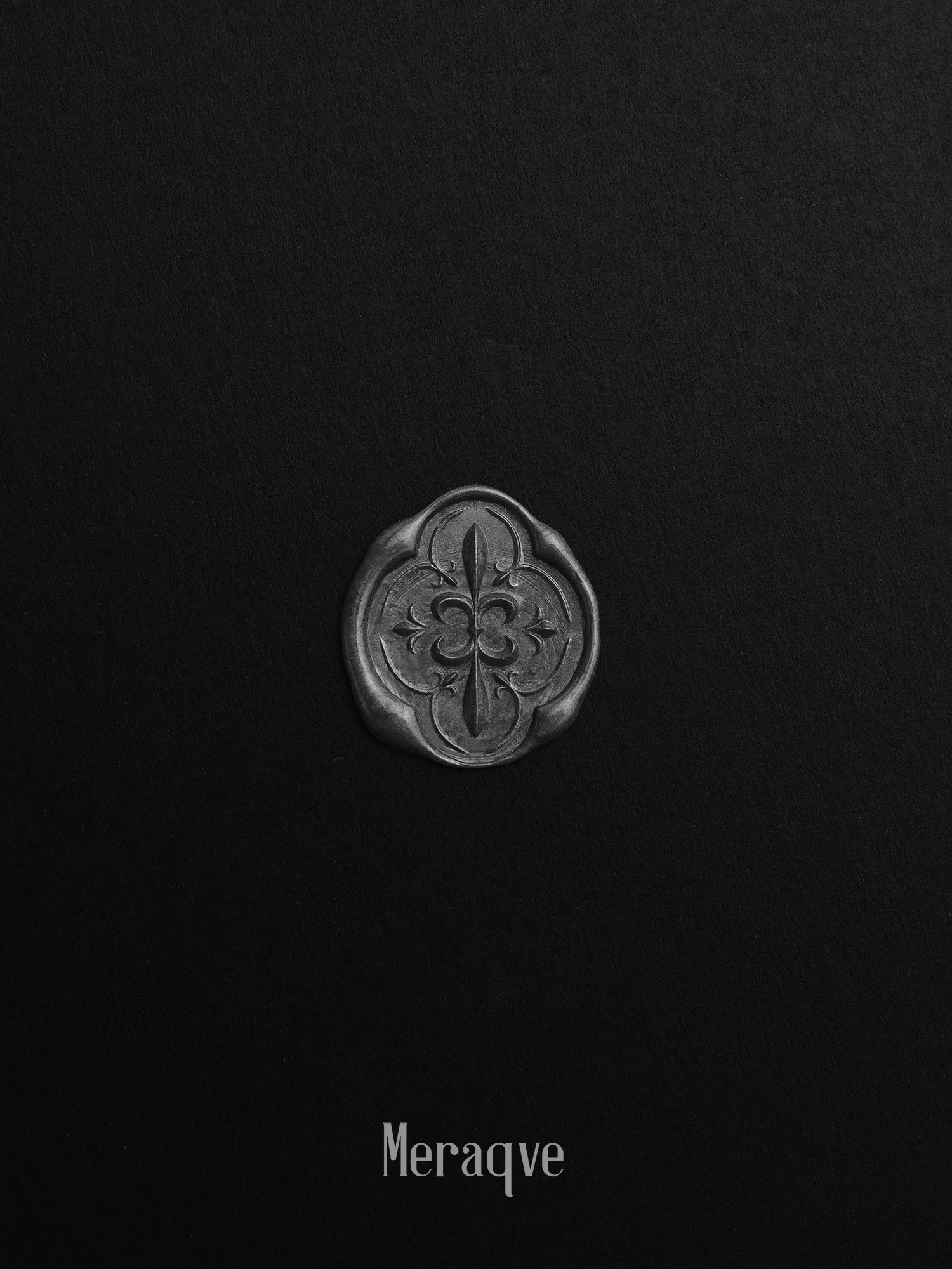 Meraqve silver jewelry on a dark textured background